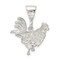 Sterling Silver Rooster Charm Pendant FindingKing Jewerly 25mm x 22mm